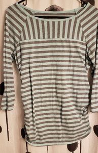 *TRADED* Green and White Striped Maternity Blouse